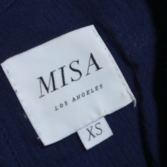 MISA LOS ANGELES LA Womens DRESS XS NAVY BLUE Mini Casual Party Preowned COTTON - Picture 10 of 12